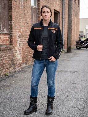 Women Harley Davidson fleece casual jacket, Med